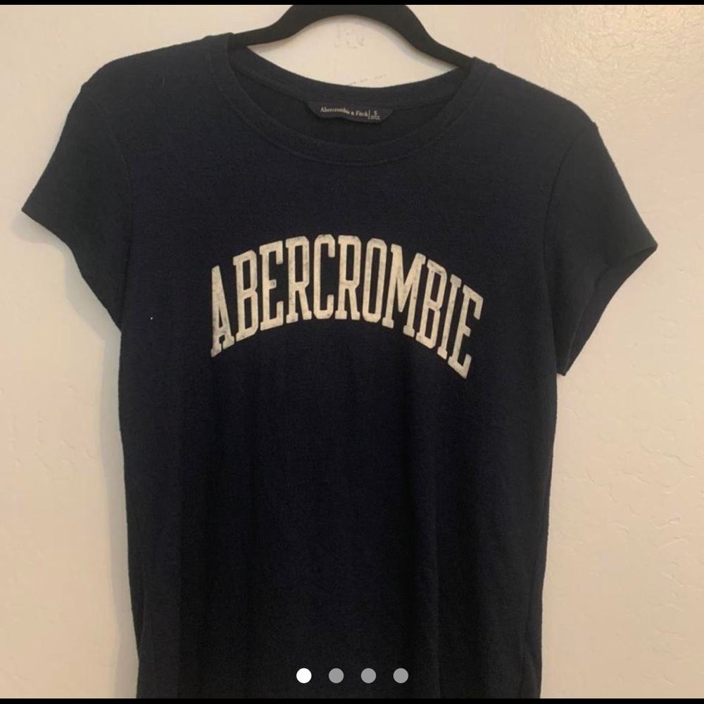 Navy blue Abercrombie and Fitch logo t shirt